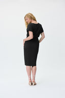 Joseph Ribkoff Black Scuba Crepe Sheath Dress Style 231015