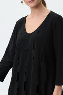 Joseph Ribkoff Black V-Shape Neckline Flared Tunic Style 231019