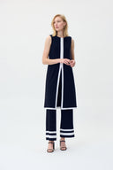 Joseph Ribkoff Midnight Blue/Vanilla Sleeveless Tunic Style 231032