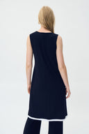Joseph Ribkoff Midnight Blue/Vanilla Sleeveless Tunic Style 231032