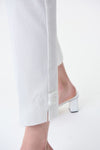 Joseph Ribkoff White Woven Jacquard Cropped Pull-On Pants Style 231118