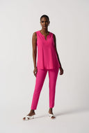 Joseph Ribkoff Dazzle Pink Sleeveless A-Line Top Style 231137