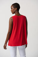 Joseph Ribkoff Magma Red Sleeveless A-Line Top Style 231137
