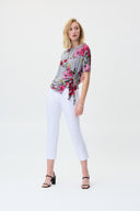 Joseph Ribkoff Black/Multi Floral Print Tunic Style 231147