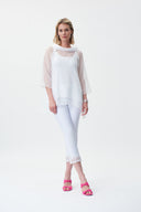 Joseph Ribkoff White Cropped Pull-On Pants Style 231154