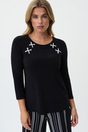 Joseph Ribkoff Black/Vanilla Top Style 231189