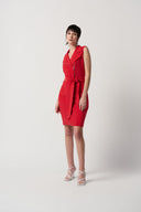 Joseph Ribkoff Magma Red Sleeveless Dress Style 231196