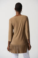 Joseph Ribkoff Tiger's Eye Fringed Hem Tunic Style 231232