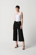 Joseph Ribkoff Black Solid Silky Knit Culotte Pants Style 231251