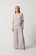 Joseph Ribkoff Mother of Pearl Chiffon Poncho-Style V-Neck Top Style 231720