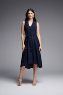 Joseph Ribkoff Midnight Blue Silky Knit Sleeveless Fit And Flare Dress Style 231721