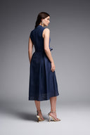 Joseph Ribkoff Midnight Blue Silky Knit Sleeveless Fit And Flare Dress Style 231721