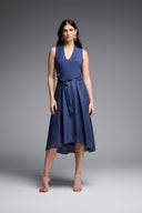 Joseph Ribkoff Mineral Blue Silky Knit Sleeveless Fit And Flare Dress Style 231721
