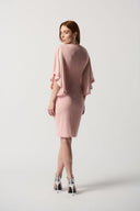 Joseph Ribkoff Rose Foiled Chiffon Wrap Dress Style 231747