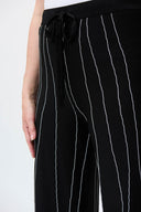 Joseph Ribkoff Black/Vanilla Abstract Print Knit Culotte Pants Style 231939
