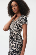 Joseph Ribkoff Black/Multi Wrap Dress Style 232037