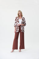 Joseph Ribkoff Espresso Wide-Legged Shirred Woven Pants Style 232105