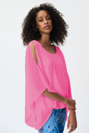 Joseph Ribkoff Dazzle Pink Chiffon Poncho Top Style 232131