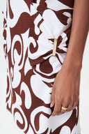 Joseph Ribkoff Brown/Vanilla Abstract Print Sleeveless Dress Style 232165