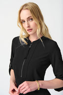 Joseph Ribkoff Mandarin Collar Straight Dress Style 232201S25