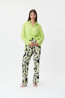 Joseph Ribkoff Exotic Lime High-Low Button-Down Blouse Style 232217