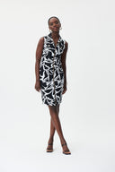 Joseph Ribkoff Vanilla/Black Abstract Print Dress Style 232224