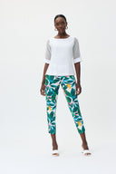Joseph Ribkoff Vanilla/Multi Tropical Print Cropped Pants Style 232259
