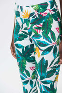 Joseph Ribkoff Vanilla/Multi Tropical Print Cropped Pants Style 232259