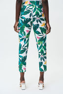 Joseph Ribkoff Vanilla/Multi Tropical Print Cropped Pants Style 232259