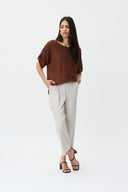 Joseph Ribkoff Espresso Knit Top Style 232908