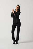 Joseph Ribkoff Black Mandarin Collar Blouse Style 233008