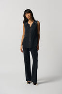 Joseph Ribkoff Black Rhinestone Sleeveless Top Style 233014