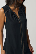 Joseph Ribkoff Black Rhinestone Sleeveless Top Style 233014