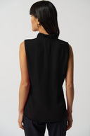 Joseph Ribkoff Black Georgette Top With Ruffles Style 233016