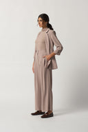 Joseph Ribkoff Latte Woven Wide-Leg Pants Style 233043