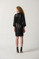 Joseph Ribkoff Black Leatherette Dress Style 233044