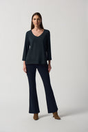 Joseph Ribkoff Black Boxy Jersey Top Style 233049