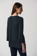 Joseph Ribkoff Black Boxy Jersey Top Style 233049