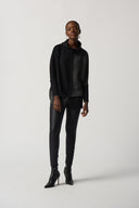 Joseph Ribkoff Black Slim Fit Pants with Rivet Detail Style 233067