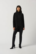 Joseph Ribkoff Black Zip-Up Sweater Style 233076