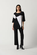 Joseph Ribkoff Black/Vanilla Colour-Block Tunic Style 233078