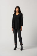 Joseph Ribkoff Black V-Neck Long Sleeve Tunic Style 233079