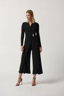 Joseph Ribkoff Black Wrap Culotte Jumpsuit Style 233097