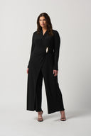 Joseph Ribkoff Black Wrap Culotte Jumpsuit Style 233097