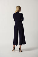 Joseph Ribkoff Midnight Blue Wrap Culotte Jumpsuit Style 233097