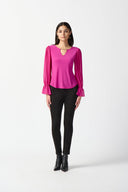 Joseph Ribkoff Opulence Ruffle Sleeve Top Style 233111