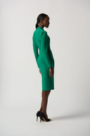 Joseph Ribkoff Kelly Green Long Sleeve Wrap Dress Style 233119