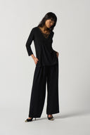 Joseph Ribkoff Black Soutache Neckline Top Style 233124