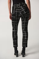 Joseph Ribkoff Black/Multi Plaid Slim-Fit Pants Style 233143