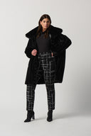 Joseph Ribkoff Black/Multi Plaid Slim-Fit Pants Style 233143